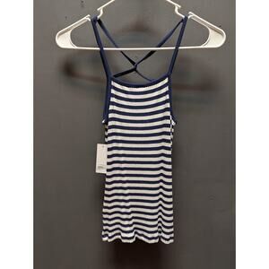 Bp. Navy white stripe tank top Size XS Sleeveless ribbed shirt casual